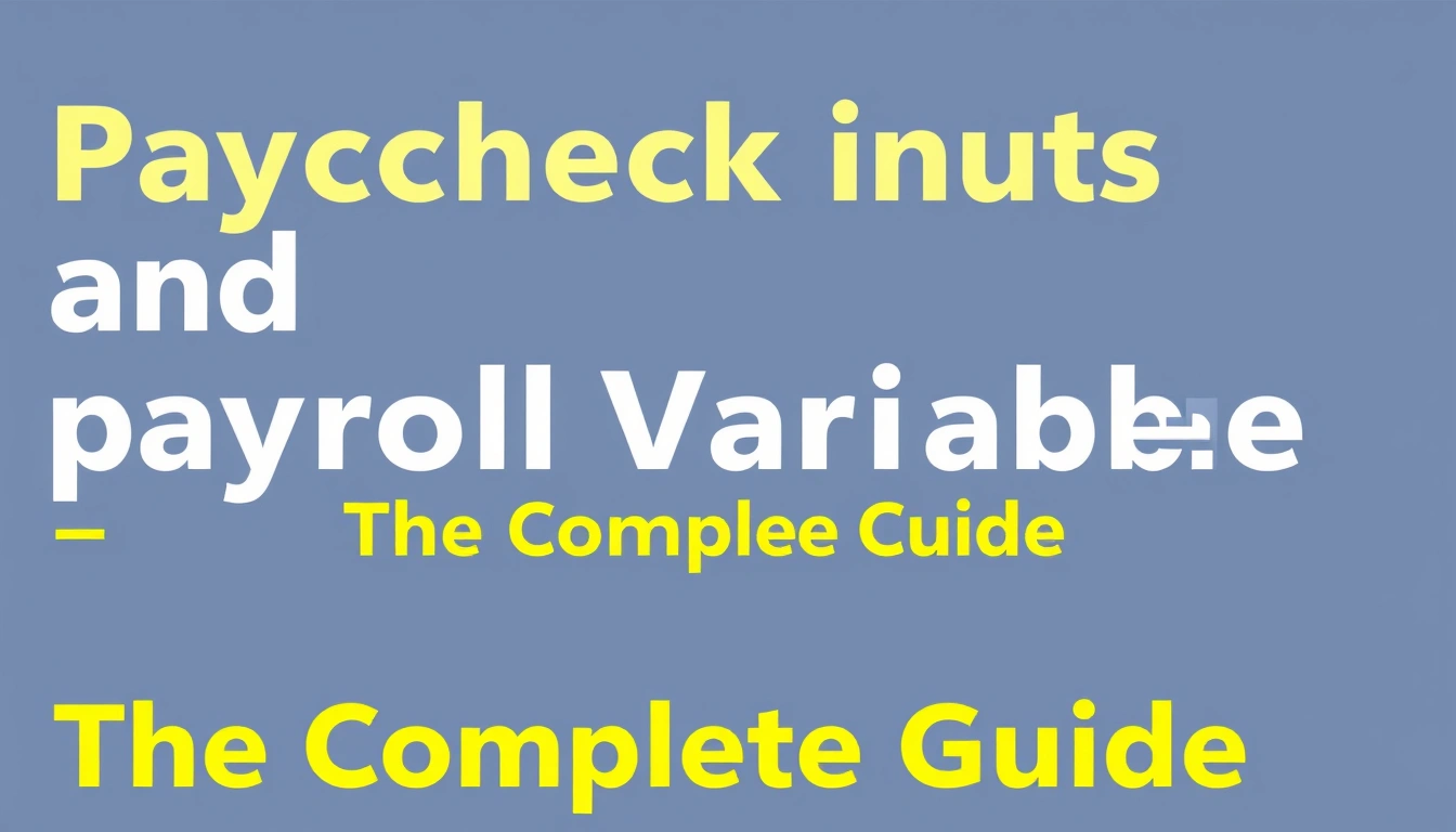 Paycheck inputs and payroll variables — The Complete Guide