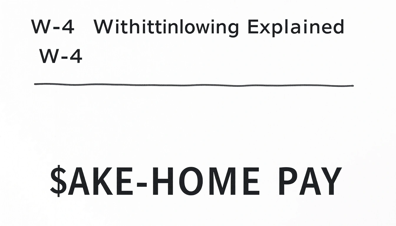 W-4 Withholding Explained for Take-Home Pay Calculations